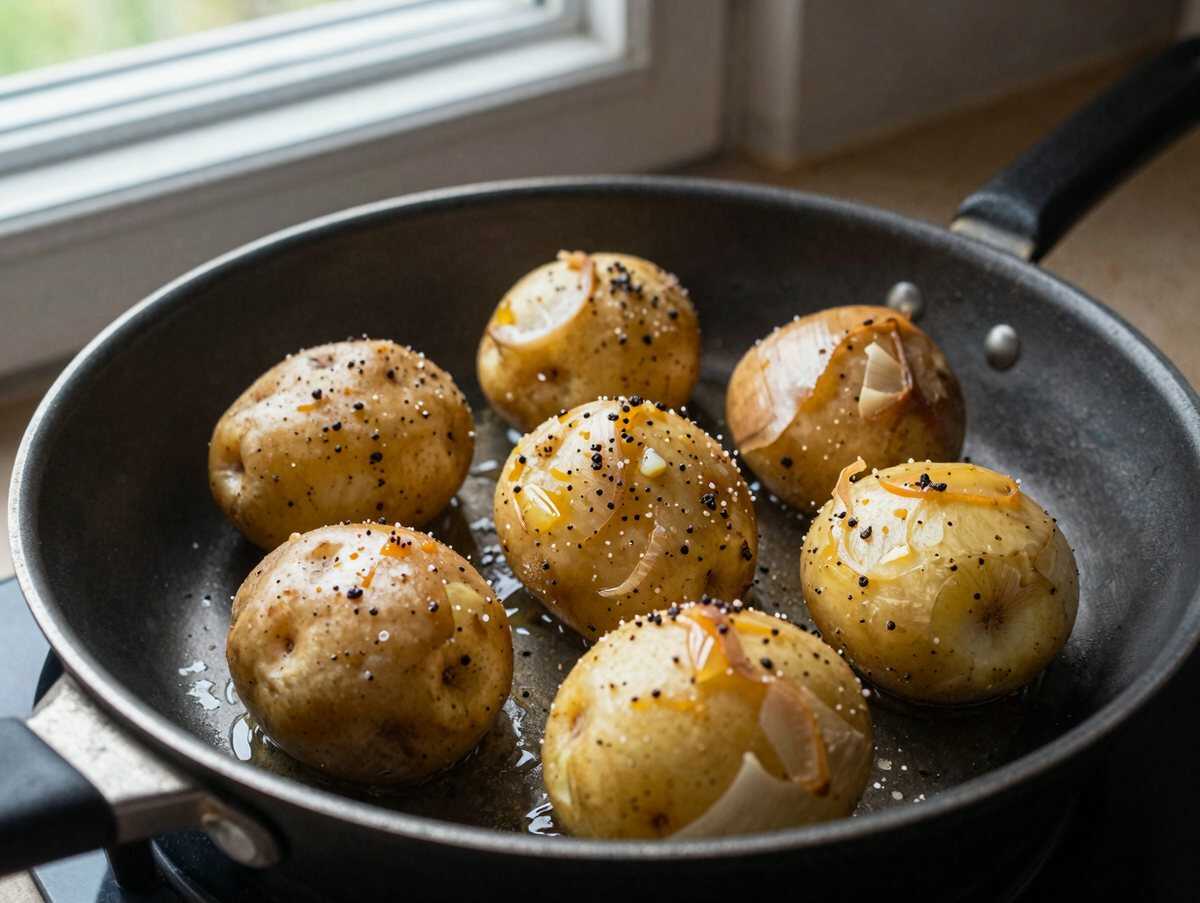 Sie brauchen 1 kg Kartoffeln & 1 Zwiebel, Karrtoffelfrikadellen – während der Zubereitung