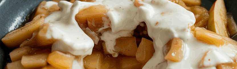 Sie brauchen 5 Minuten, Apfelringe mit Joghurt – so sieht es fertig aus