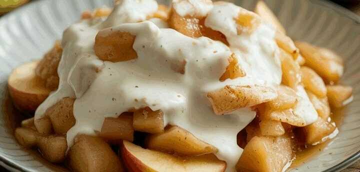Sie brauchen 5 Minuten, Apfelringe mit Joghurt