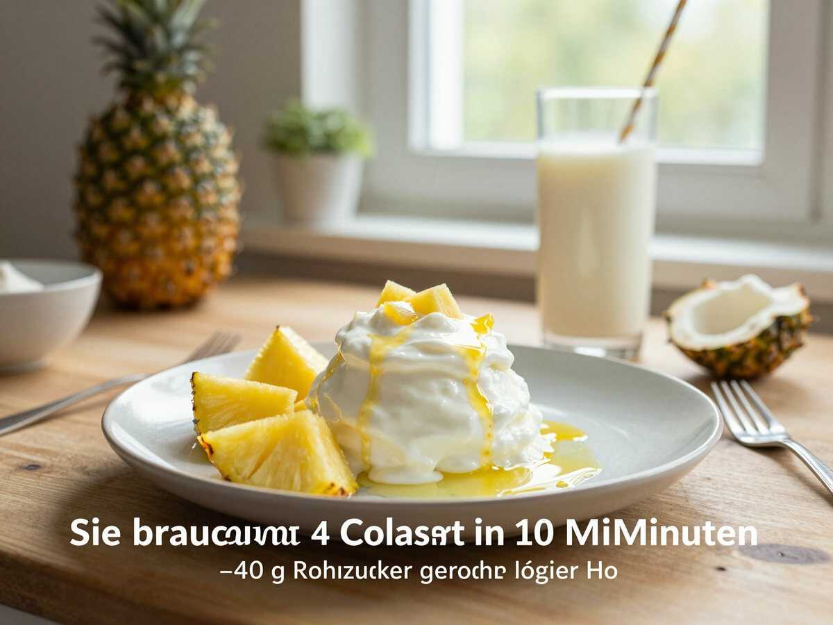 Sie brauchen nur 4 Zutaten, Pina Colada Dessert in 10 Minuten! – während der Zubereitung