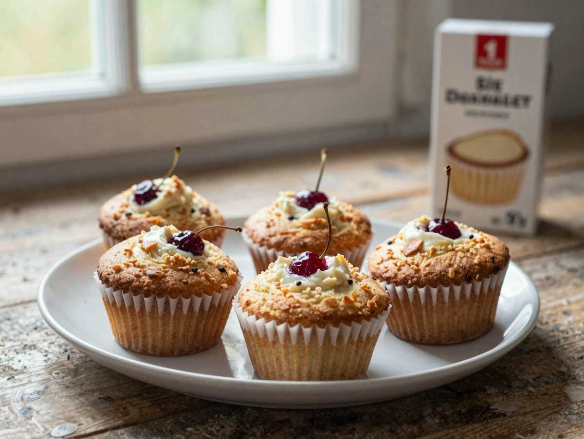 Sie machen mich verrückt, Donauwellen Muffins mit 1 Pck. Puddingpulver – während der Zubereitung