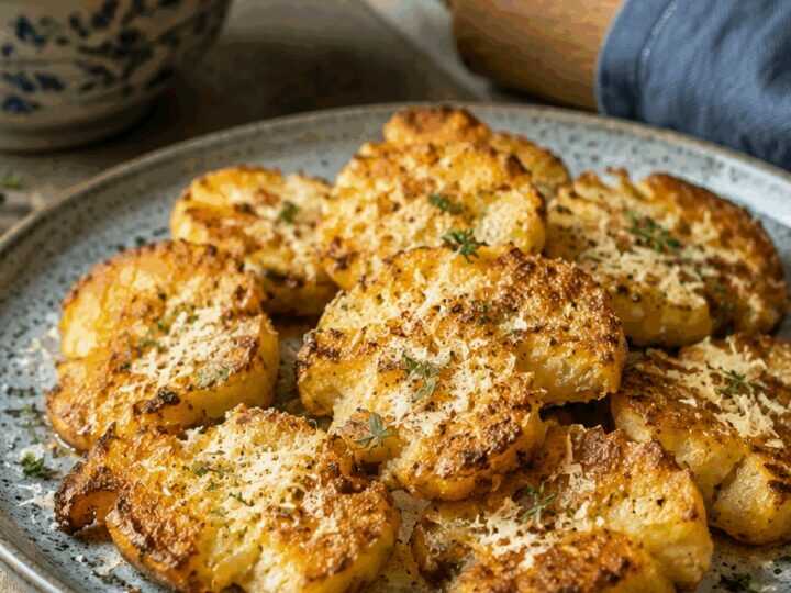 Smashed Potatoes mit Parmesan aus dem Airfryer, das Soulfood für gemütliche Tage