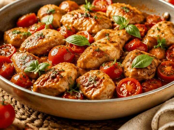 Soja-Hühnchen und saftige Tomaten: Ein-Pfannen-Genuss, den du probieren musst!