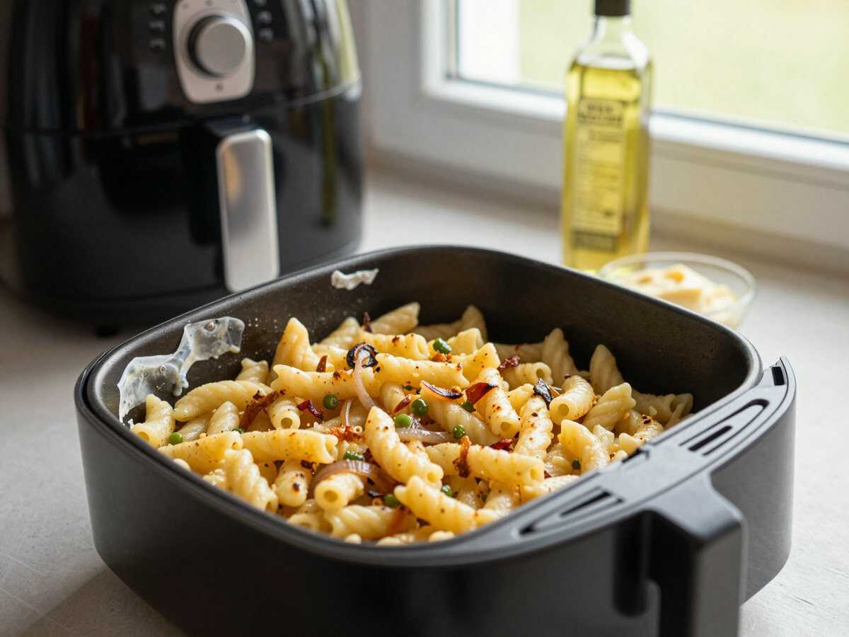 Spätzle knusprig geröstet aus dem Airfryer – schnell, einfach, unfassbar gut – während der Zubereitung