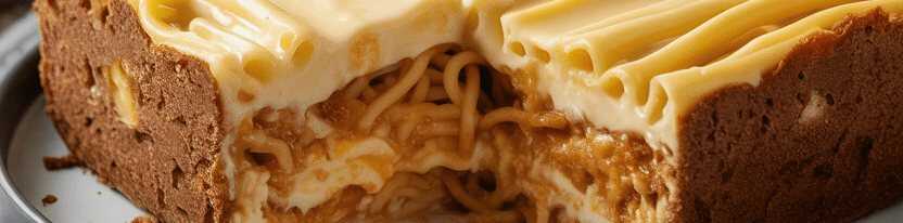 Spaghettieis Blechkuchen mit 450 g Magerquark, ein Tassenrezept – so sieht es fertig aus