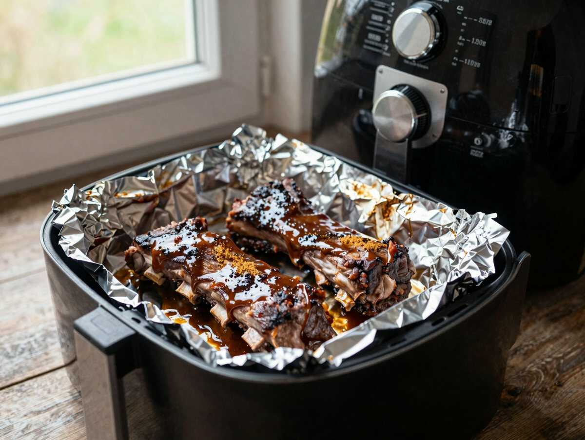 Spareribs mit BBQ-Glasur aus dem Airfryer, der Klassiker neu entdeckt – während der Zubereitung