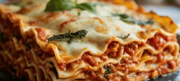 Spinatlasagne mit Feta und Tomaten