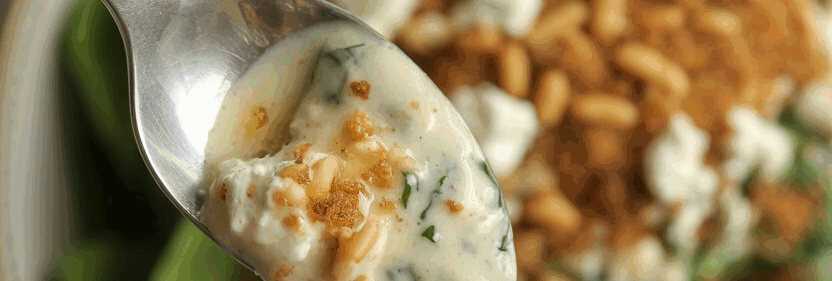 Spinatsalat mit mildem Knoblauch-Dressing – so sieht es fertig aus