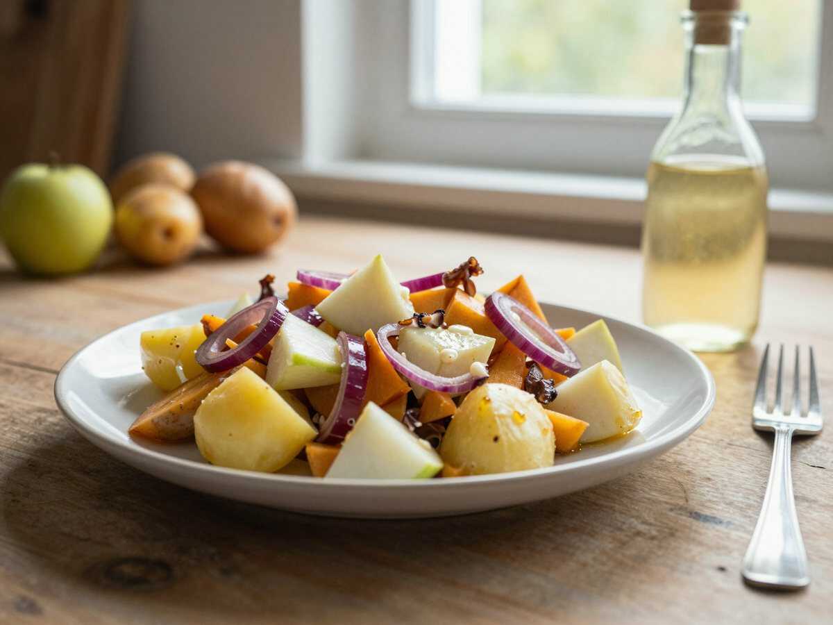 Steckrübensalat norddeutsche Art – während der Zubereitung