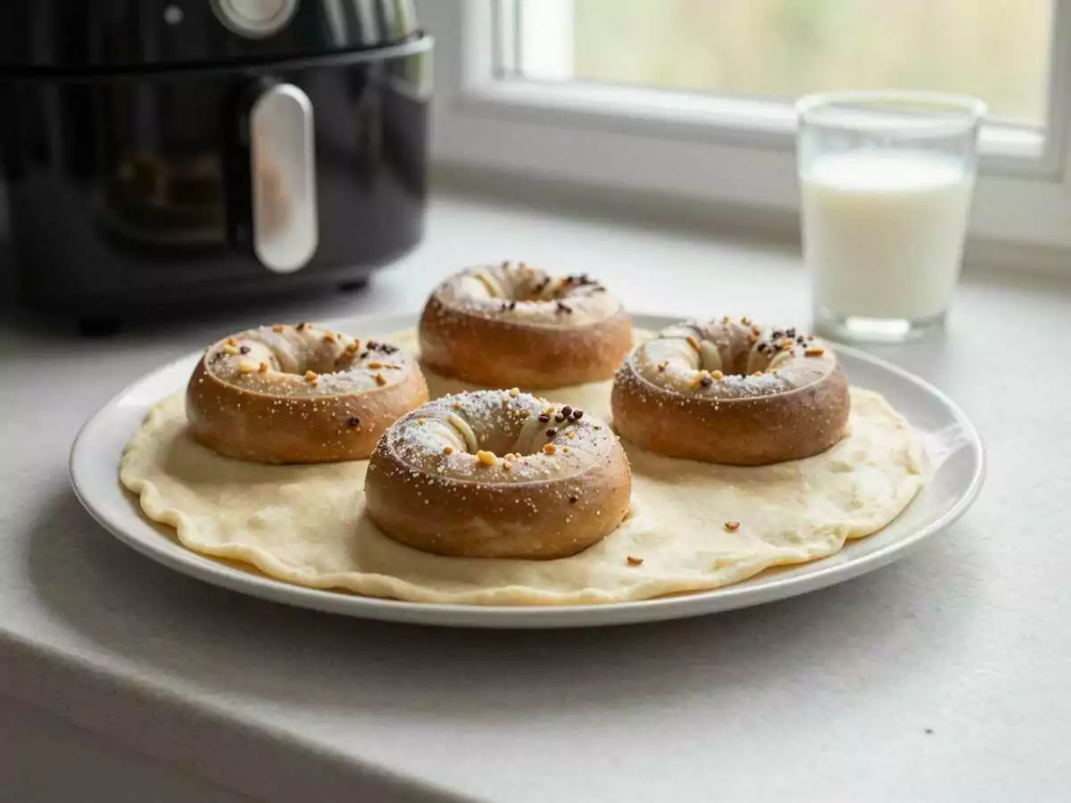 Streuselschnecken aus dem Airfryer, das Rezept, das in jeder Familien-WhatsApp-Gruppe landet – während der Zubereitung