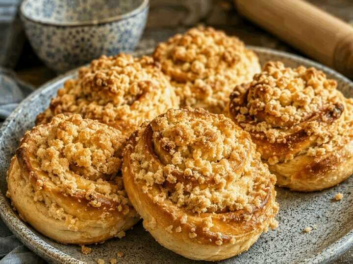 Streuselschnecken aus dem Airfryer, das Rezept, das in jeder Familien-WhatsApp-Gruppe landet