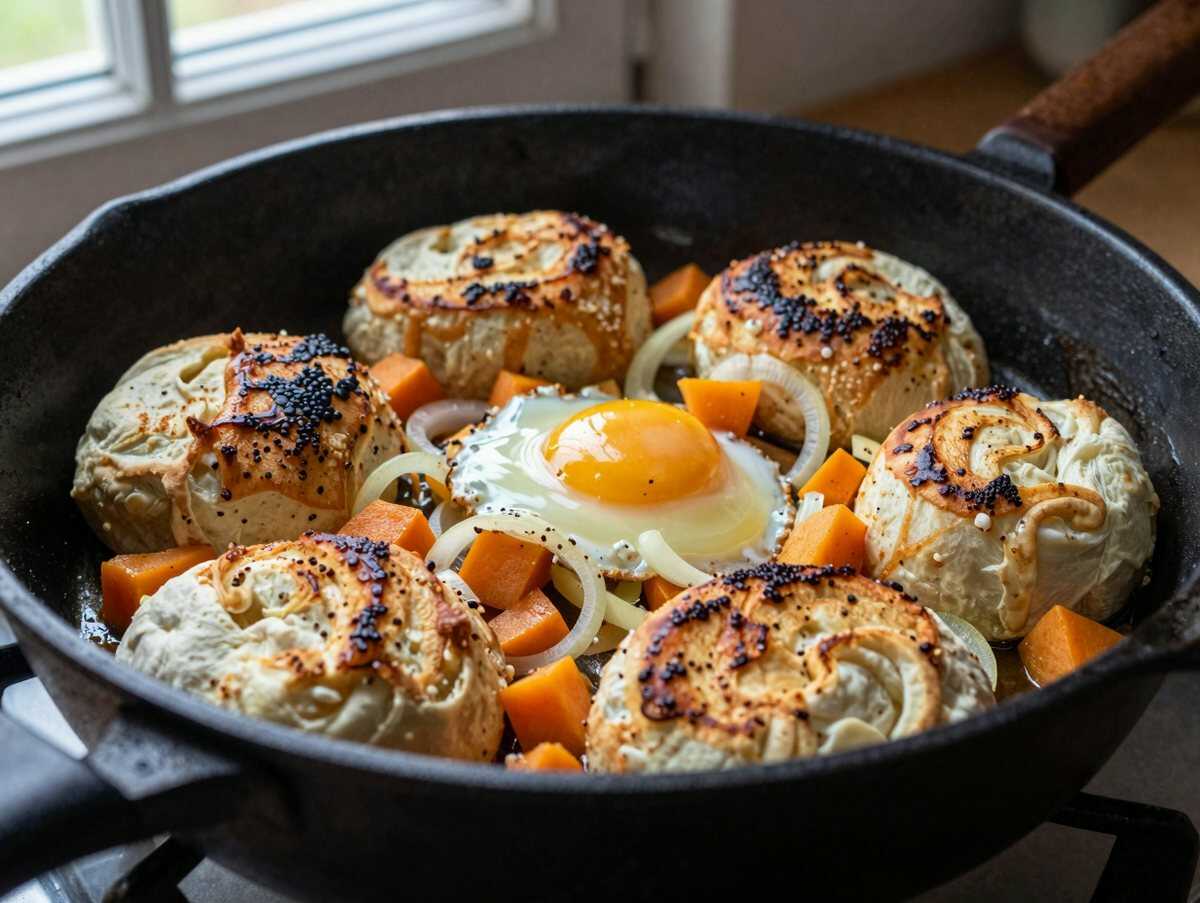 Süßkartoffel-Puffer aus der Heißluftfritteuse – während der Zubereitung