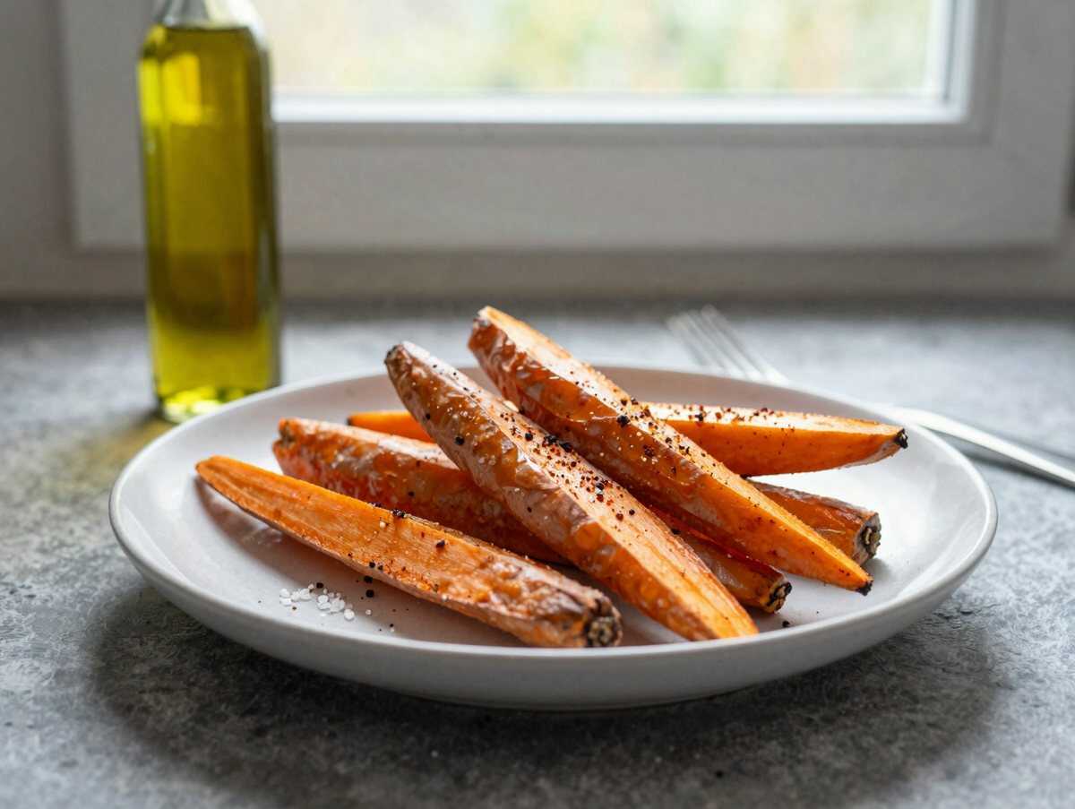 Süßkartoffel-Wedges mediterran – während der Zubereitung
