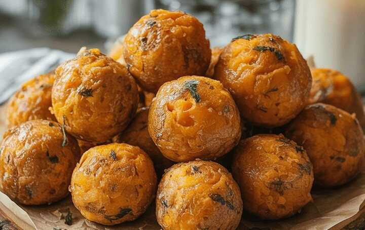 Süßkartoffel-Bällchen knusprig gebacken