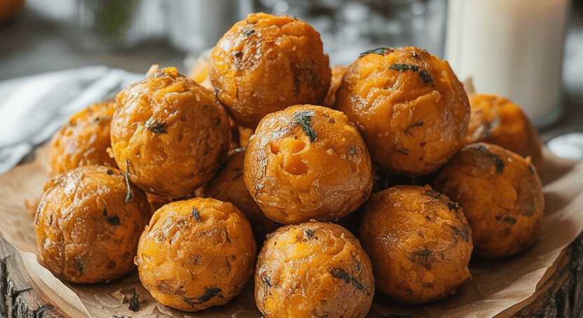 Süßkartoffel-Bällchen knusprig gebacken