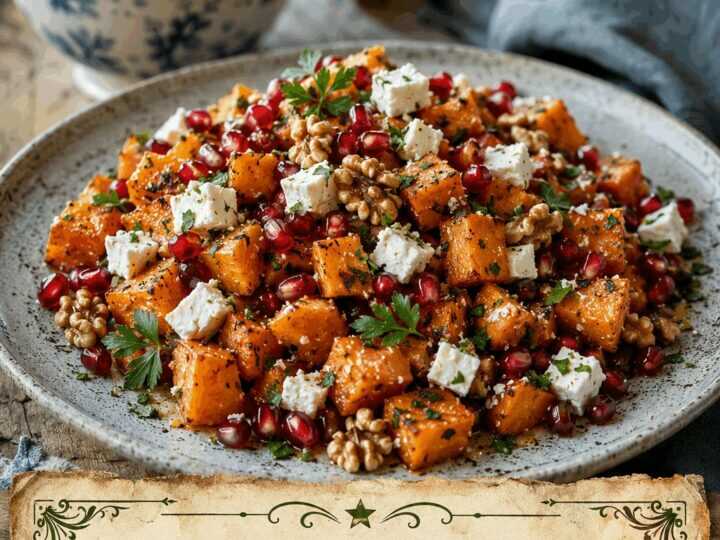 Süßkartoffel-Salat mit Feta und Granatapfel