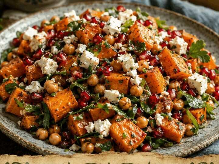 Süßkartoffel-Salat mit Feta und Granatapfel – perfekt zum Vorkochen für die ganze Woche