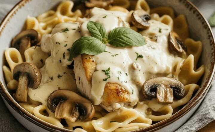 Supersaftige Hähnchen Champignonsfanne in wenigen Minuten