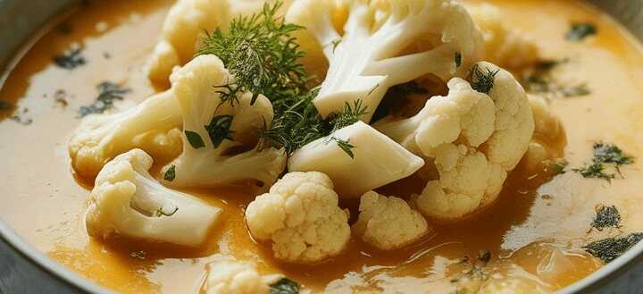 Superschnelle Blumenkohlsuppe mit 200 g Sahne in 15 Minuten