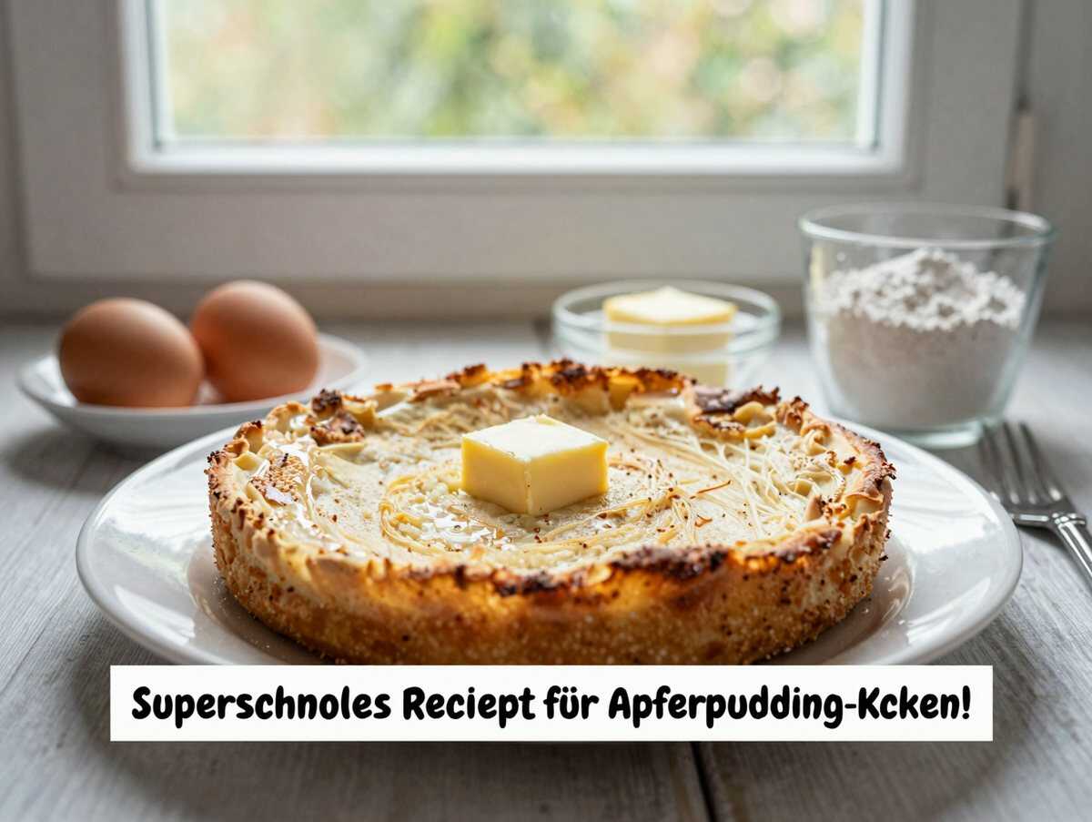 Superschnelles Rezept für Apfelpudding-Kuchen! – während der Zubereitung