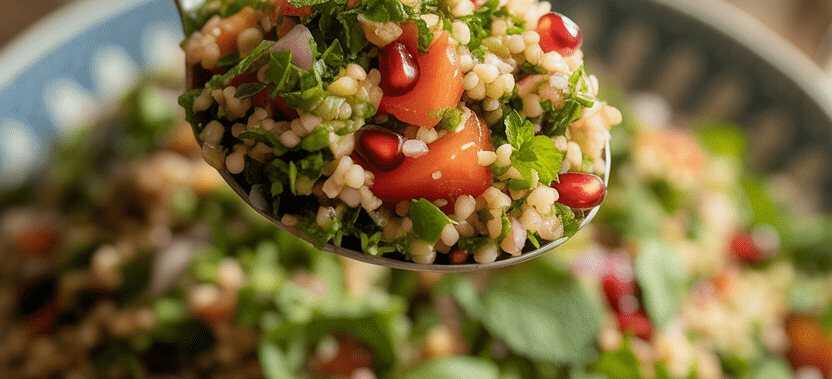 Syrischer Bulgur-Salat mit Granatapfel und Minze (Tabbouleh)