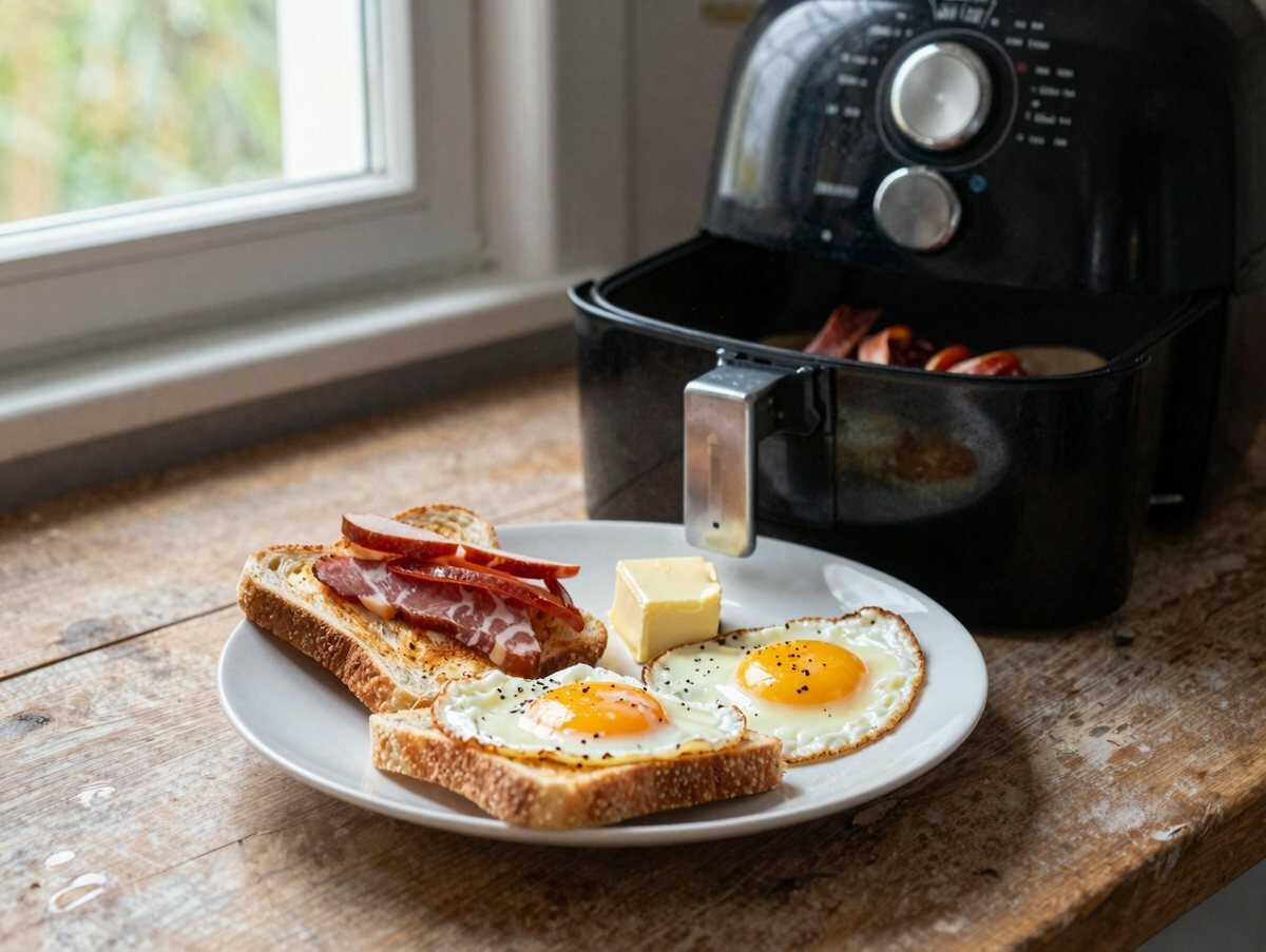 Toast-Muffins mit Ei und Speck aus dem Airfryer, wie bei Oma, nur schneller – während der Zubereitung