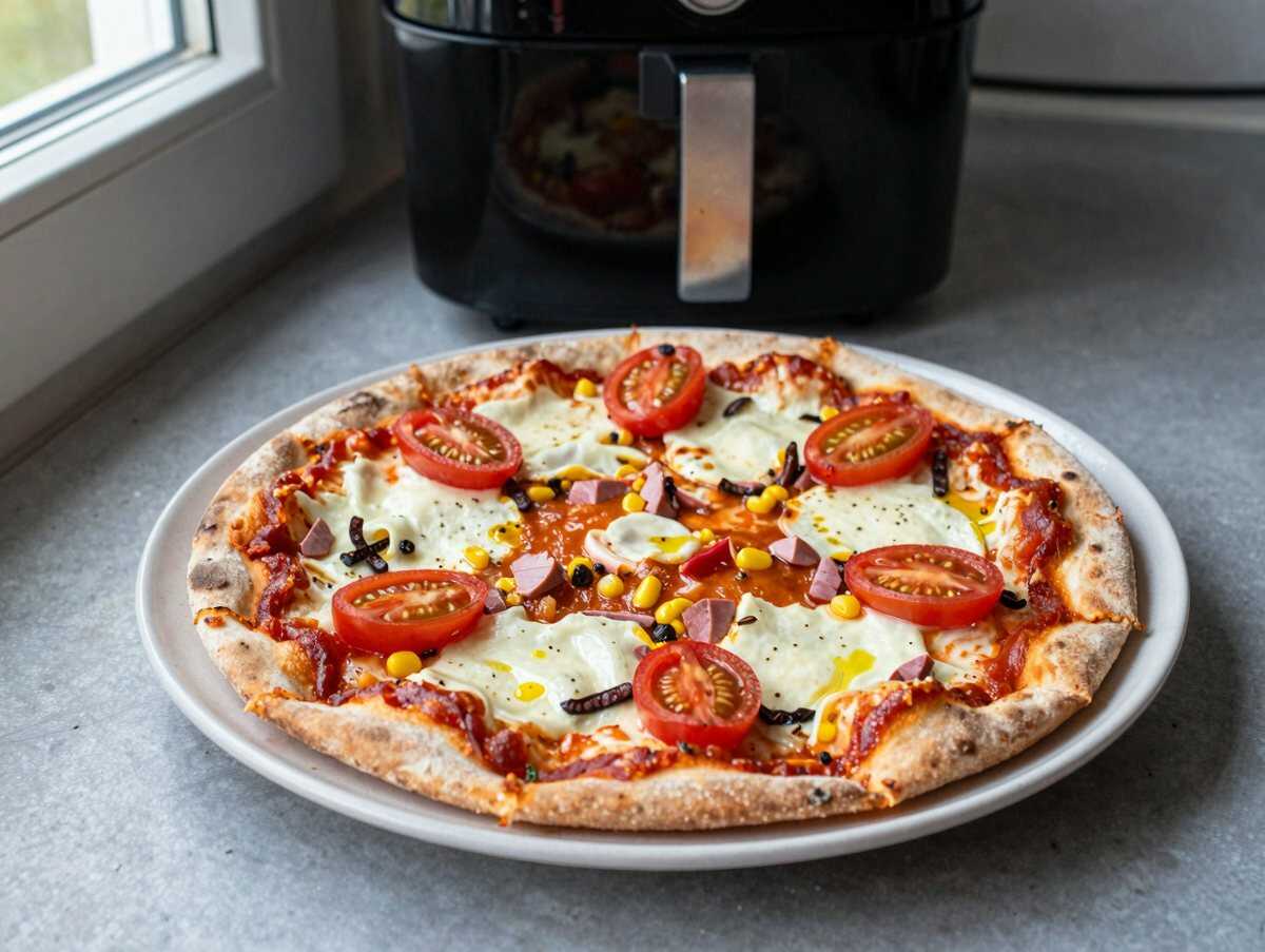 Toastbrot-Pizza für Kinder aus dem Airfryer: einmal probiert, immer wieder gemacht – während der Zubereitung