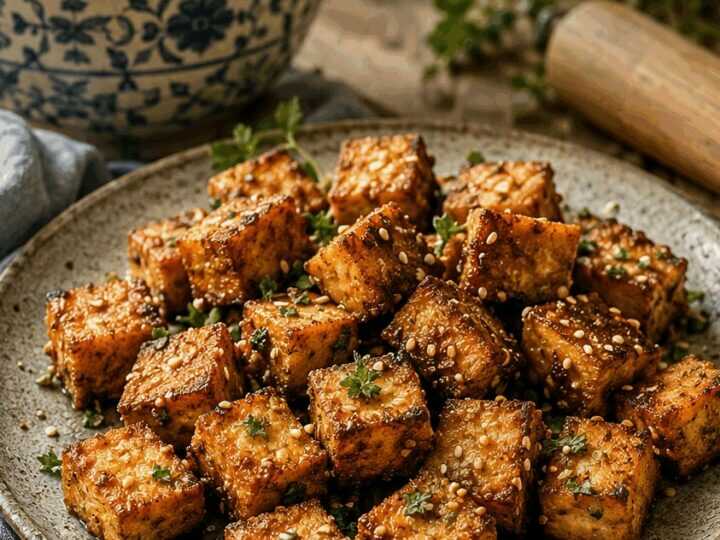 Tofu knusprig mariniert aus dem Airfryer: knusprig ohne einen Tropfen Öl