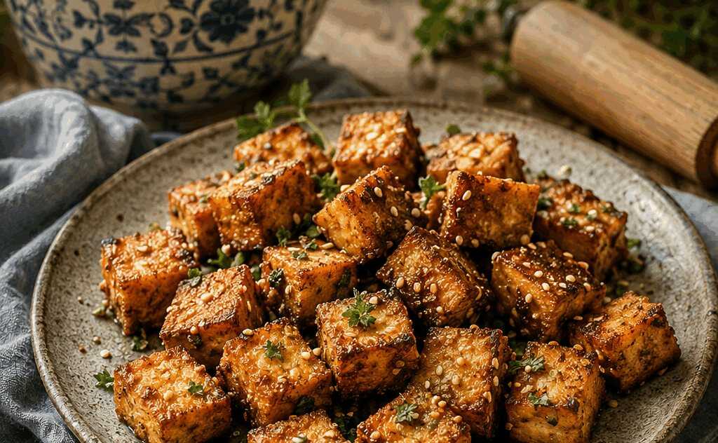 Tofu knusprig mariniert aus dem Airfryer: knusprig ohne einen Tropfen Öl