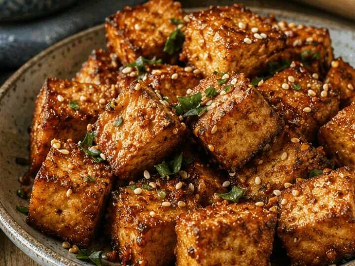 Tofu knusprig mariniert aus dem Airfryer – spart Zeit, Fett und Abwasch