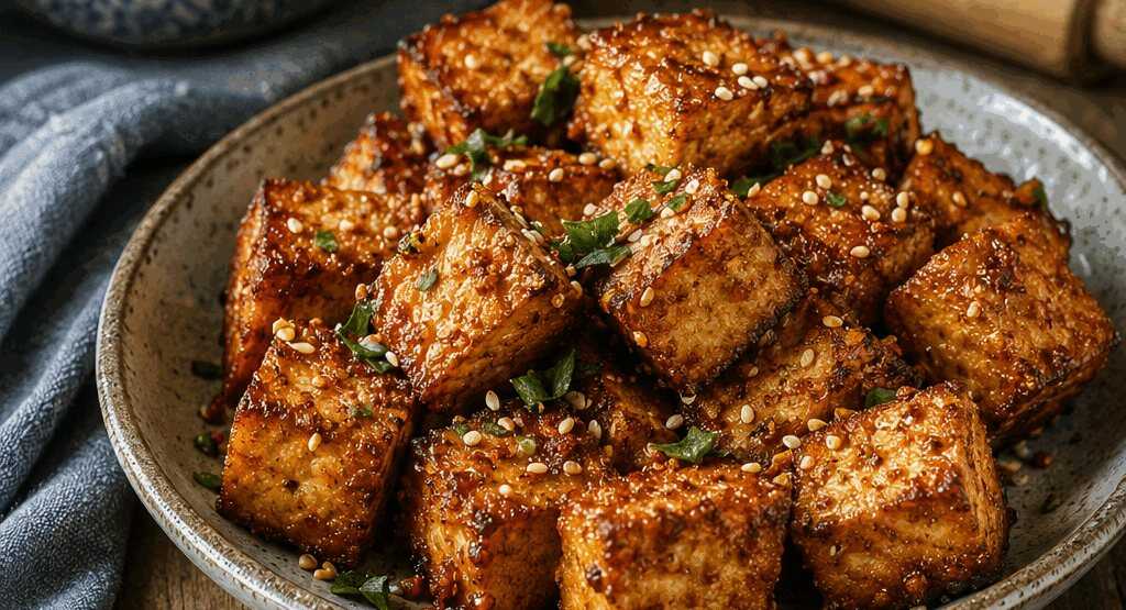 Tofu knusprig mariniert aus dem Airfryer – spart Zeit, Fett und Abwasch