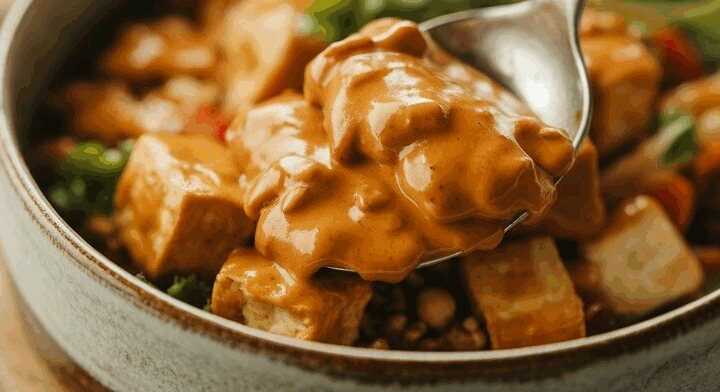 Tofu mit Erdnusssauce aus dem Airfryer