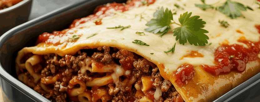 Tortilla mit 450g Hackfleisch in wenigen Minuten zubereitet – so sieht es fertig aus