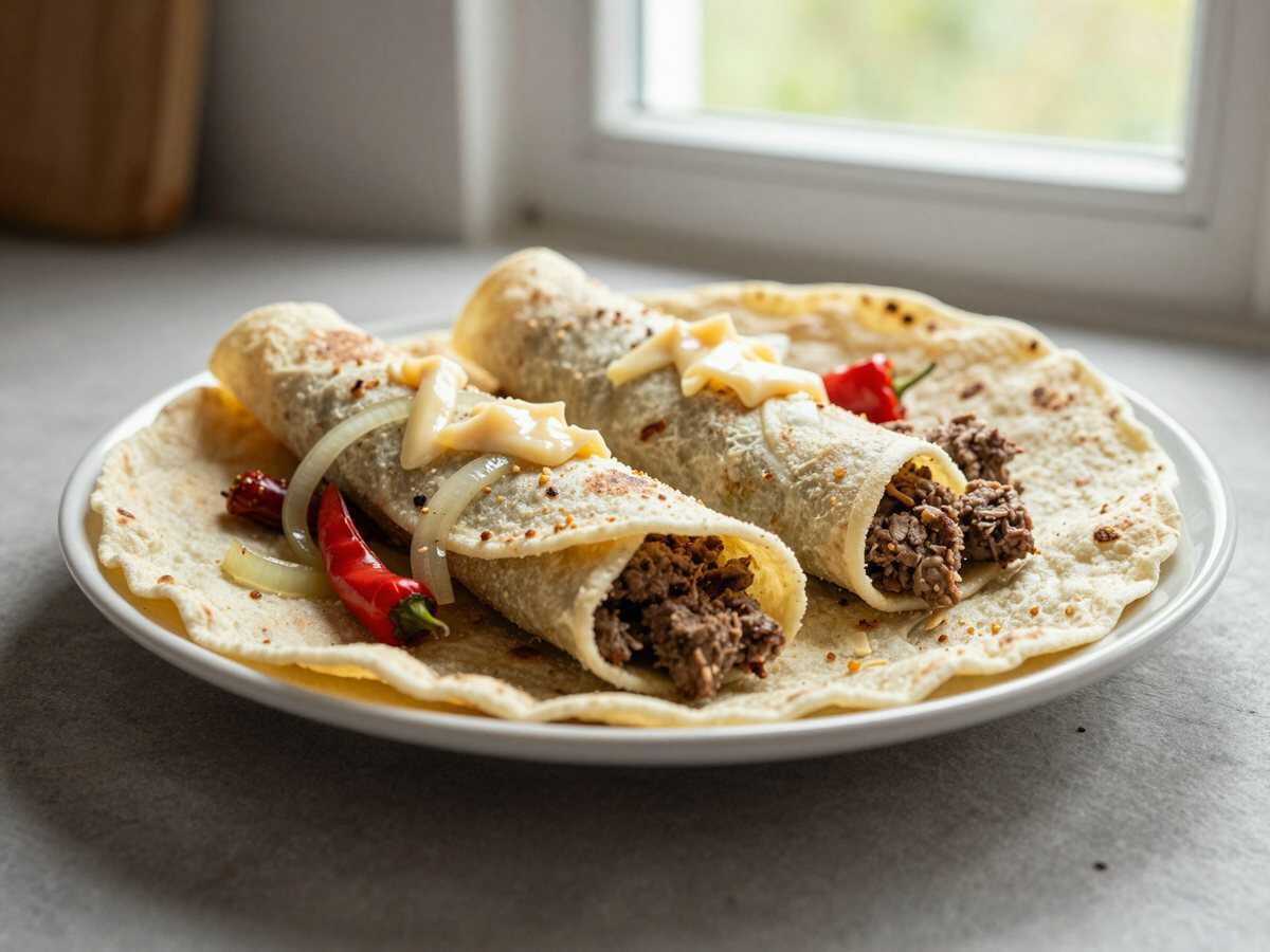 Tortilla mit Hackfleisch schmeckt so lecker und einfach zubereitet! – während der Zubereitung