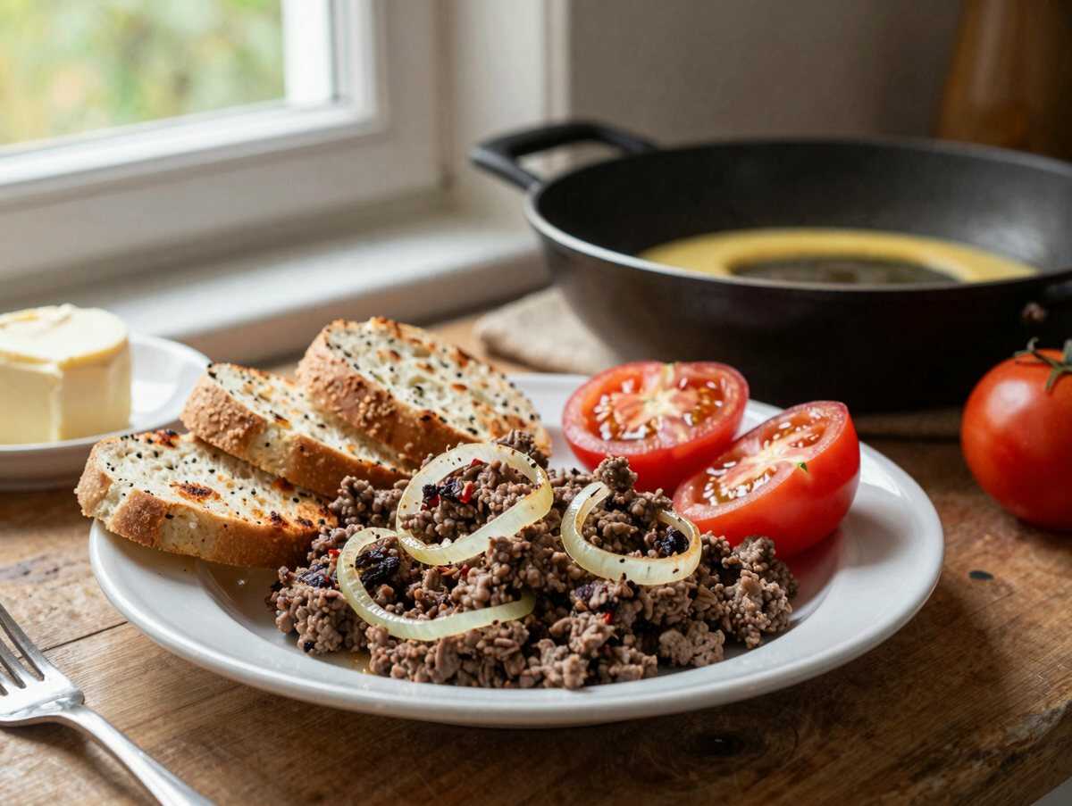 Überbackene Hackfleischnester mit Gouda und Tomaten - Ein Rezept, das alle begeistern wird! – während der Zubereitung