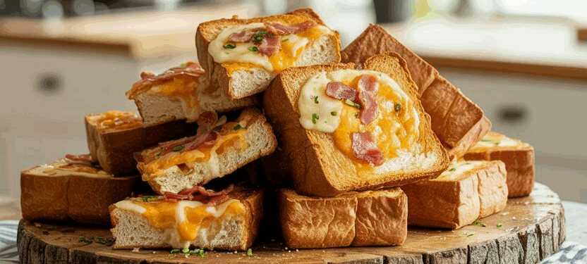 Überbackene Toast-Häppchen aus der Heißluftfritteuse