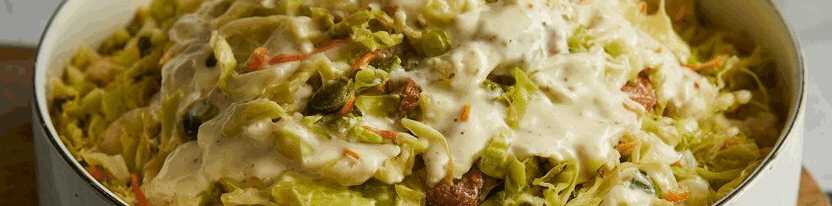 Übernacht Salat mit 800 g Chinakohl & 250 g Mayonnaise – so sieht es fertig aus