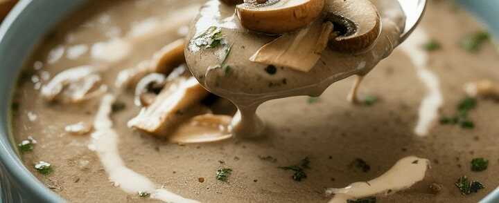 Ultracremige Suppe in 20 Minuten mit 500 g Champignons!