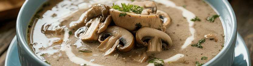 Ultracremige Suppe in 20 Minuten mit 500 g Champignons! – so sieht es fertig aus