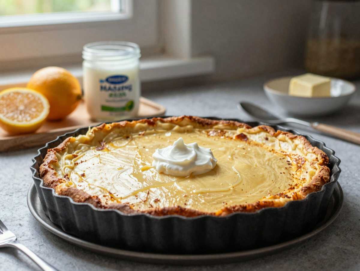 Ultracremiger Zitronenkuchen mit 150g Naturjoghurt in 10 Minuten – während der Zubereitung