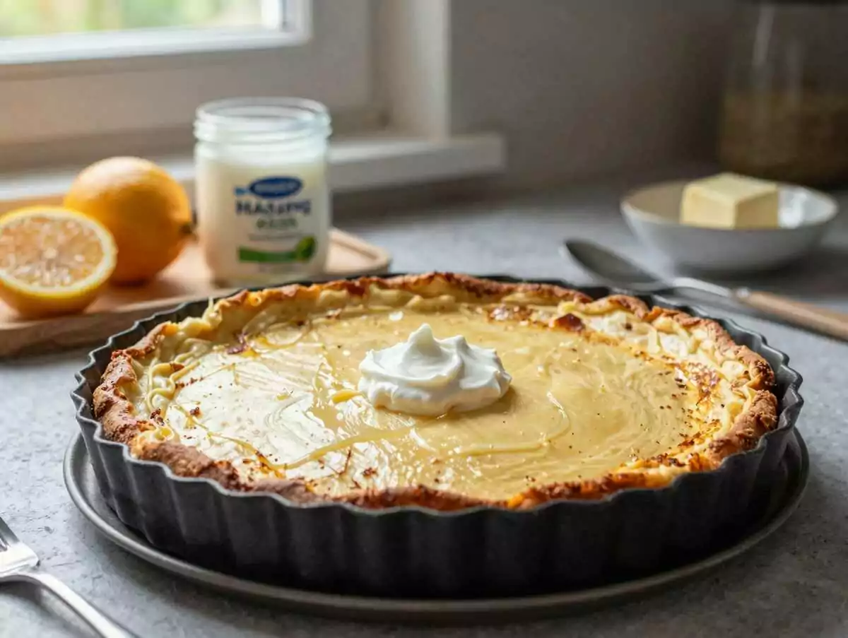 Ultracremiger Zitronenkuchen mit 150g Naturjoghurt in 10 Minuten – während der Zubereitung