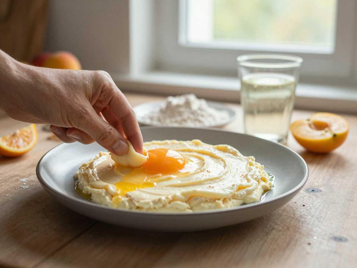 Unglaublich cremig: Das ultimative Käsekuchen-Rezept entdecken! – während der Zubereitung