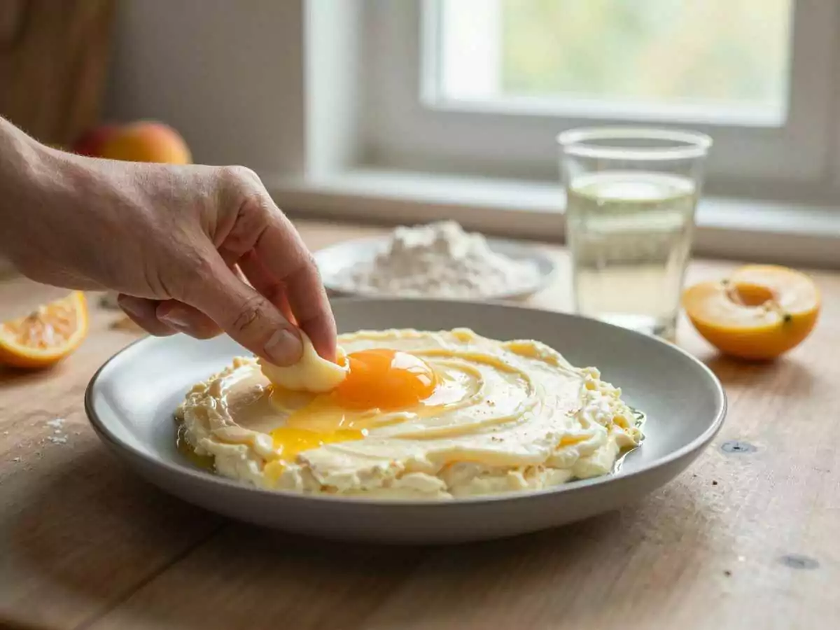 Unglaublich cremig: Das ultimative Käsekuchen-Rezept entdecken! – während der Zubereitung