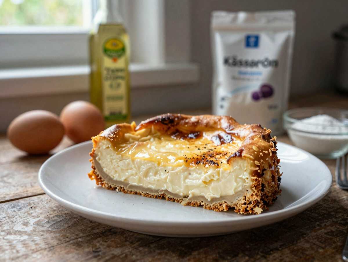 Unglaublich cremiger Käsekuchen ohne Boden: In nur 5 Minuten zubereitet! – während der Zubereitung