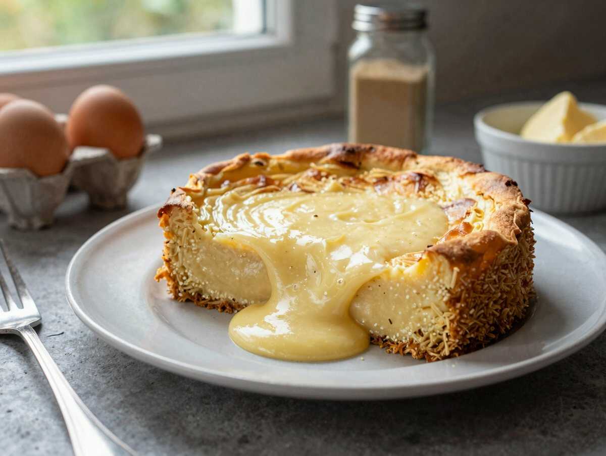 Unglaublich cremiger Quarkkuchen ohne Boden: Blitzschnelles Rezept in nur 5 Minuten! – während der Zubereitung