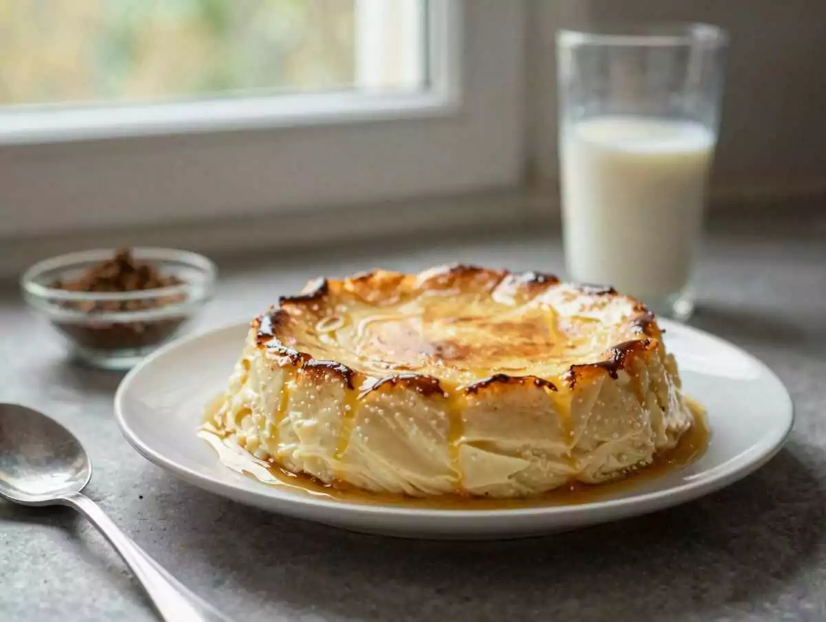 Unglaublich einfacher Vanillepudding-Kuchen, den du probieren musst! – während der Zubereitung