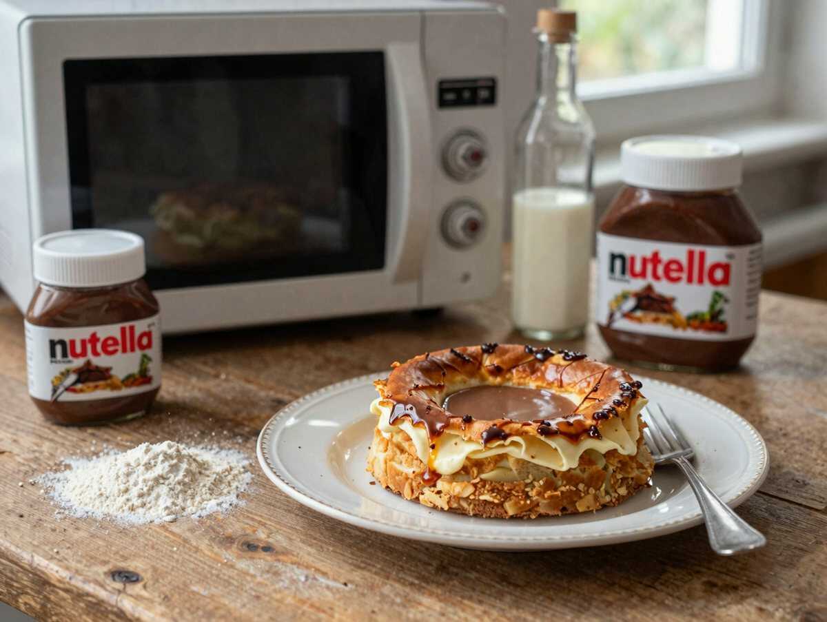 Unglaublich: In nur 3 Minuten zum perfekten Nutella-Tassenkuchen! – während der Zubereitung