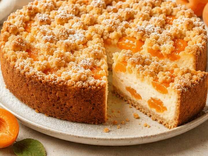 Unglaublich lecker: Aprikosen-Käsekuchen mit Streuseln entdecken!