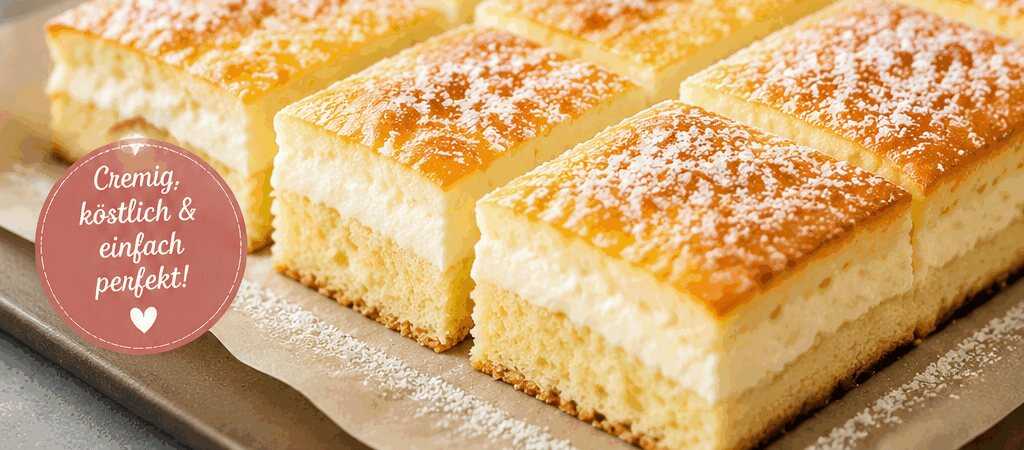 Süchtig machendes Quarkkuchen-Blech-Rezept