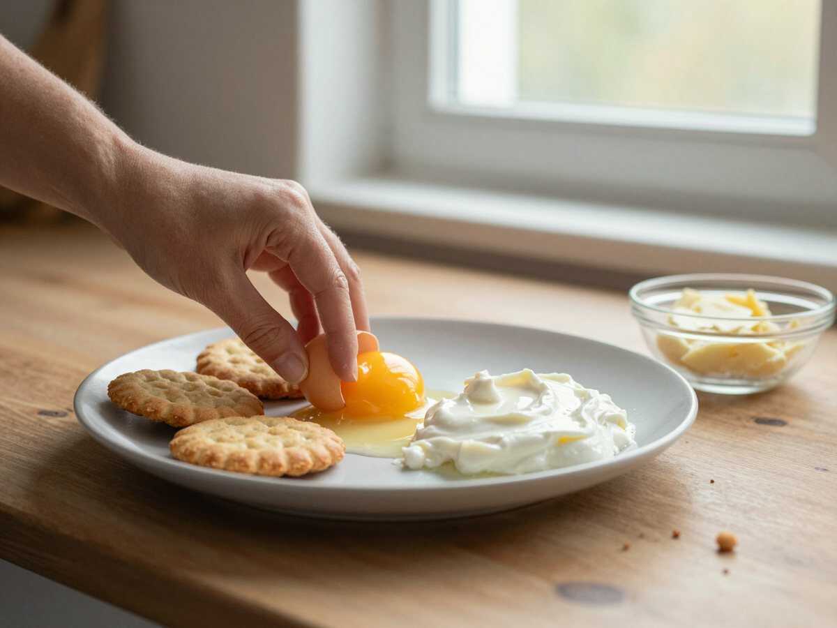 Unglaubliches Rezept: Käsekuchen mit Kinderriegel und Vanillepudding entdecken! – während der Zubereitung